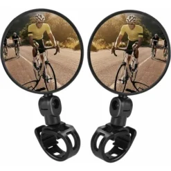 Specchietti Retrovisori Per Bici, 2 Pezzi Specchietti Retrovisori Per Bici Da Ciclismo Specchio Convesso In Plastica Montato Su Manubrio Ruotabile Regolabile Per Bici Da Strada Di Montagna