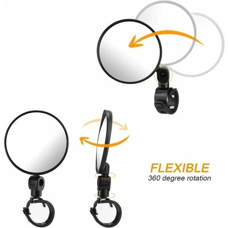 Specchietti Retrovisori Per Bici, 2 Pezzi Specchietti Retrovisori Per Bici Da Ciclismo Specchio Convesso In Plastica Montato Su Manubrio Ruotabile Regolabile Per Bici Da Strada Di Montagna 2 Specchietti Retrovisori Per Bici, 2 Pezzi Specchietti Retrovisori Per Bici Da Ciclismo Specchio Convesso In Plastica Montato Su Manubrio Ruotabile Regolabile Per Bici Da Strada Di Montagna - immagine 2
