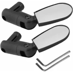 2pcs Specchietti Retrovisori Per Bici Specchietto Manubrio Specchietto Regolabile Montato Per Bici Vetro Sottile Vista Posteriore Accessori Per Biciclette,Nero
