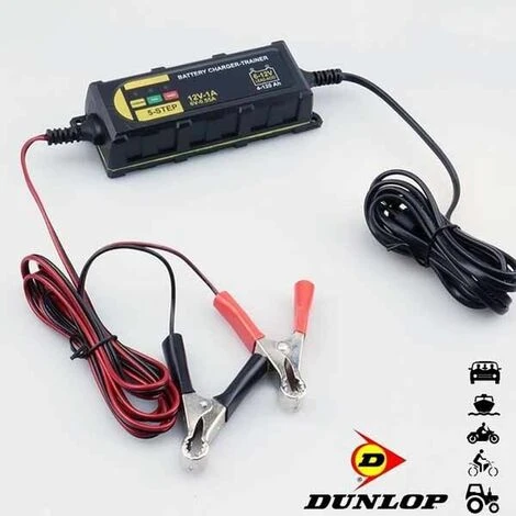 Dunlop Caricabatterie Mantenitore Per Batteria Auto Moto Portatile Con Cavetti 6V 12V + 3 Dunlop Caricabatterie Mantenitore Per Batteria Auto Moto Portatile Con Cavetti 6V 12V + - immagine 3