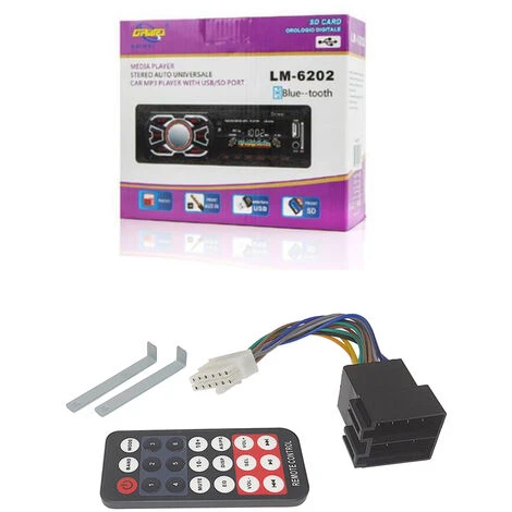 Autoradio Stereo Auto Bluetooth USB Radio AUX Display Lcd Telecomando LM-6202 5 Autoradio Stereo Auto Bluetooth USB Radio AUX Display Lcd Telecomando LM-6202 - immagine 5