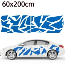 Universal 60cm X 200cm Auto Car Side Body Stickers Decalcomanie Vinyl Graphic Decor (Blu) -TopAuto Ricambi Italia 88716313 3