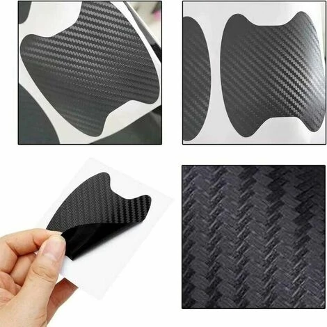 Adesivo Di Protezione Antigraffio Per Maniglia Della Portiera Dell'auto Testurizzata In Fibra Di Carbonio 4 Pezzi 3 Adesivo Di Protezione Antigraffio Per Maniglia Della Portiera Dell'auto Testurizzata In Fibra Di Carbonio 4 Pezzi - immagine 3