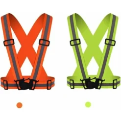 Gilet Riflettente Per Bici Da 2 Pezzi Giubbotto Riflettente Giubbotto Riflettente Alta Visibilità Taglia Regolabile Gilet Di Sicurezza Moto Elastico Per Ciclismo Corsa Camminata Jogging Moto