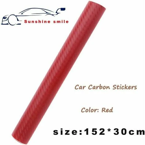 Adesivi In Vinile Per Auto, Pellicola In Fibra Di Carbonio Adesivi In Vinile In Fibra Di Carbonio Pellicola Solare Per Auto (red-152cm30cm) 2 Adesivi In Vinile Per Auto, Pellicola In Fibra Di Carbonio Adesivi In Vinile In Fibra Di Carbonio Pellicola Solare Per Auto (red-152cm30cm) - immagine 2