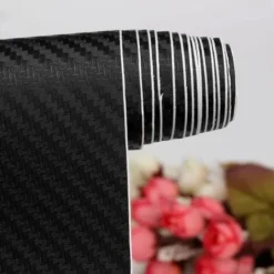 None Adesivo Per Auto In Fibra Di Carbonio 3D Adesivo Termoformabile Nero 200 40 Cm