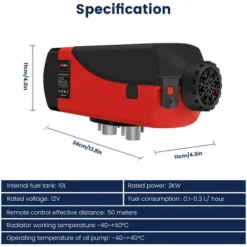 Riscaldatore D'aria Diesel 8KW 12V Riscaldatore D'aria LCD Diesel Con Serbatoio Del Carburante Remoto Silenzioso Per Auto -TopAuto Ricambi Italia 93374435 4
