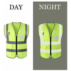 Pezzi Gilet Di Sicurezza Riflettente Ad Alta Visibilità Abbigliamento Lavoro Direttore Esecutivo Gilet Giacca Cerniera Brace Sicurezza Cellulare Tasca Porta ID 3d -TopAuto Ricambi Italia 94165037 5