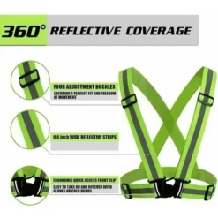 Gilet Riflettente, Gilet Regolabile E Ad Alta Visibilità, Gilet Di Sicurezza, Gilet Riflettente Di Segnalazione Per Adulti/bambini, Ciclismo, Corsa -TopAuto Ricambi Italia 95706707 3