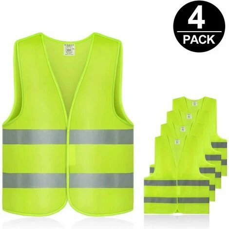 Gilet Di Sicurezza Per Auto, Confezione Da 4 Giallo Fluorescente, Lavabile, Giubbotto Di Sicurezza Riflettente A 360° Per La Sicurezza Di Automobilisti, Conducenti E Lavoratori Ad Alto Rischio, 2 Gilet Di Sicurezza Per Auto, Confezione Da 4 Giallo Fluorescente, Lavabile, Giubbotto Di Sicurezza Riflettente A 360° Per La Sicurezza Di Automobilisti, Conducenti E Lavoratori Ad Alto Rischio, - immagine 2