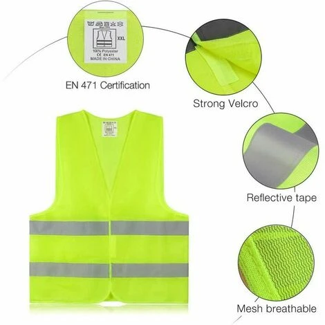 Gilet Di Sicurezza Per Auto, Confezione Da 4 Giallo Fluorescente, Lavabile, Giubbotto Di Sicurezza Riflettente A 360° Per La Sicurezza Di Automobilisti, Conducenti E Lavoratori Ad Alto Rischio, 3 Gilet Di Sicurezza Per Auto, Confezione Da 4 Giallo Fluorescente, Lavabile, Giubbotto Di Sicurezza Riflettente A 360° Per La Sicurezza Di Automobilisti, Conducenti E Lavoratori Ad Alto Rischio, - immagine 3