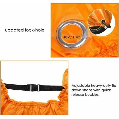 Copertura Impermeabile Per Scooter Per Moto Copertura Esterna 210D Resistente A Escrementi Di Uccelli, Polvere/neve/pioggia, Vento, Sole, XXL 245x105x125cm Nero+Arancione 4 Copertura Impermeabile Per Scooter Per Moto Copertura Esterna 210D Resistente A Escrementi Di Uccelli, Polvere/neve/pioggia, Vento, Sole, XXL 245x105x125cm Nero+Arancione - immagine 4