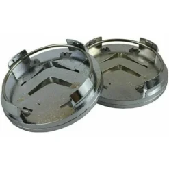 X4 60mm Copriruota In Alluminio Per Citroen C2 C4 C5 C6 C-quatre Logo Nero/Cromo -TopAuto Ricambi Italia 96216585 3
