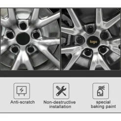 X4 60mm Copriruota In Alluminio Per Citroen C2 C4 C5 C6 C-quatre Logo Nero/Cromo -TopAuto Ricambi Italia 96216585 5