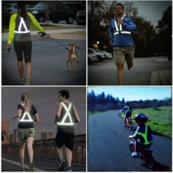 LITZEE Triangolo Di Sicurezza E Gilet Di Sicurezza Gilet Di Sicurezza, Gilet Riflettenti, 2 Gilet Di Sicurezza Giallo, Corsa Notturna, Camminata, Ciclismo E Motociclismo, Adulti E Bambini -TopAuto Ricambi Italia 96301227 4