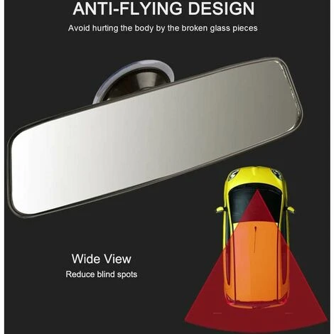 Specchietto Retrovisore Universale Per Auto, Specchio Interno Per Auto A Ventosa 200 X 60 Mm 3 Specchietto Retrovisore Universale Per Auto, Specchio Interno Per Auto A Ventosa 200 X 60 Mm - immagine 3