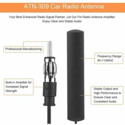 Car FM Patch Enhanced Signal Radio Antenna Supporto Per Parabrezza (cavo Da 5 M) -TopAuto Ricambi Italia 97077019 3