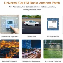 Car FM Patch Enhanced Signal Radio Antenna Supporto Per Parabrezza (cavo Da 5 M) -TopAuto Ricambi Italia 97077019 5