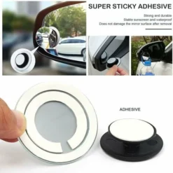 Specchietti Per Punti Ciechi Da 2 Pezzi Per Auto - Specchio Convesso Convesso Rotante A 360° Impermeabile Per Auto Universali -TopAuto Ricambi Italia 97077648 3