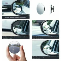 Specchietti Per Punti Ciechi Da 2 Pezzi Per Auto - Specchio Convesso Convesso Rotante A 360° Impermeabile Per Auto Universali -TopAuto Ricambi Italia 97077648 4