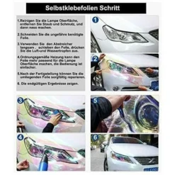 Pellicola Per Fari Per Auto Impermeabile Pellicola Per Fari Per Auto 200x30 Cm Nero Trasparente -TopAuto Ricambi Italia 97078194 5