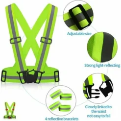 Gilet Di Sicurezza, Giubbotti Riflettenti, 2 Giubbotti Di Sicurezza Gialli, 4 Bracciali Riflettenti, Corsa Notturna, Passeggiate, Ciclismo E Motociclismo, Adulti E Bambini -TopAuto Ricambi Italia 98126940 2