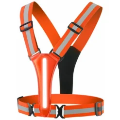 Gilet Luminoso A LED Da Corsa: Gilet Luminoso A LED Regolabile, Giubbotto Di Sicurezza Riflettente Ad Alta Visibilità Per Corsa, Ciclismo, Passeggiate Con Il Cane. Arancia.