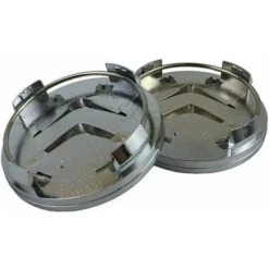 X4 60mm Copriruota In Alluminio Per Citroen C2 C4 C5 C6 C-quatre Logo Nero/Cromo -TopAuto Ricambi Italia 99785836 3